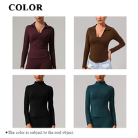Veste de sport légère pour femme, tissu respirant de haute qualité, couleur unie, coupe-vent, manches longues, col montant, amincissante