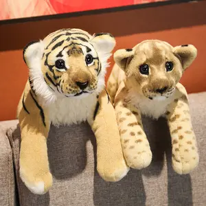 Animale di peluche personalizzato morbido peluche tigre leopardo bambola che sembra reale