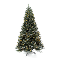 Sapin de Noël artificiel floqué pré-éclairé de qualité supérieure avec un mélange de PE et de PVC pour une réalisme accrue