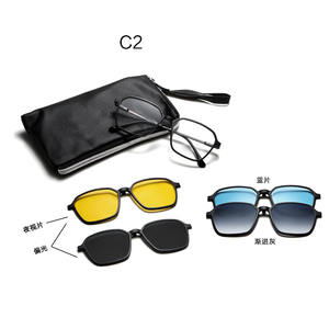 6088 Fashion Business 5 en 1 <span class=keywords><strong>Clip</strong></span> magnético en TR + Metal cuadrado ultraligero <span class=keywords><strong>gafas</strong></span> de sol polarizadas montura de <span class=keywords><strong>gafas</strong></span> <span class=keywords><strong>graduadas</strong></span> - Product Image 4