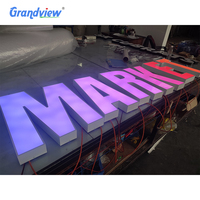 Enseigne lumineuse RGB personnalisée pour extérieur, lettres superbes, entièrement programmable, lettres 3D éclairées, logo publicitaire