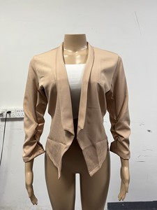 S-5XL 韓国製 無地織り 100% ポリエステル レディース ブレザー ジャケット セクシー ファッション プラスサイズ 仕事 オフィス 薄手デザイン - Product Image 3