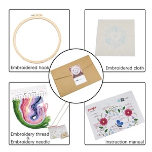 Kit Fácil <span class=keywords><strong>de</strong></span> Bordado Floral con Aro <span class=keywords><strong>de</strong></span> Bambú, Kit DIY Hecho a Mano, <span class=keywords><strong>Punto</strong></span> <span class=keywords><strong>de</strong></span> <span class=keywords><strong>Cruz</strong></span> para Principiantes, Costura, Pintura, Decoración del Hogar - Product Image 5