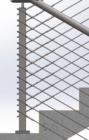 Garde-corps en câble technique pour terrasses, escaliers, patios – Fils tendus en acier inoxydable de 5 mm avec trous pré-percés sur poteau
