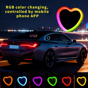 Lumière <span class=keywords><strong>d</strong></span>'ambiance <span class=keywords><strong>d</strong></span>écorative universelle en forme de cœur, contrôlée par application USB, à changement de couleur, pour fenêtre triangulaire de <span class=keywords><strong>voiture</strong></span> - Product Image 1
