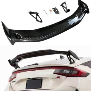 Aileron arrière en fibre de carbone véritable, directement de l'usine, pour <span class=keywords><strong>Honda</strong></span> Civic FL1 FL5 <span class=keywords><strong>Type</strong></span>-<span class=keywords><strong>R</strong></span> 11ème génération <span class=keywords><strong>2023</strong></span>+ - Product Image 1