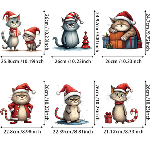 Pegatinas de vinilo de transferencia de calor de gato navideño Hongcai, Material PET de alta elasticidad, calcomanías en stock resistentes al lavado <span class=keywords><strong>para</strong></span> <span class=keywords><strong>ropa</strong></span> - Product Image 3
