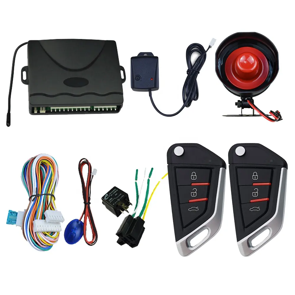 Sistema de alarmas de coche con arranque remoto, interruptor anticlavija, botón de arranque, alarma de parada
