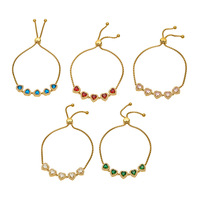 Bracelet en acier inoxydable 316 plaqué or 18 carats avec zircon incrusté en forme de cœur, unisexe, inspiré d'Instagram, minimaliste, vente en gros