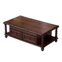 Table basse de salon vintage de style américain, table basse en bois massif sculpté, meubles pour la maison, l'appartement et l'hôtel
