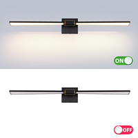 Lampes murales LED modernes noires AC85-265V IP44 à intensité variable pour salle de bain, vanité et éclairage d'art au-dessus du miroir