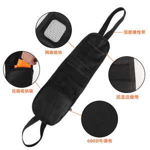<b>Car</b> Seat Side Hanging Bag Oxford Cloth Mesh Storage Organizer 4-7 Pockets Black 42x14cm For Vehicle <b>Interior</b> Storage - Product Image 3