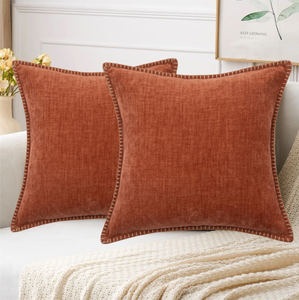 Cojín Decorativo Moderno Minimalista de Chenilla con Textura Texturizada y Bordes Acabados, Apto para Sofás de Sala de Estar, Mesitas de Noche y Dormitorios - Product Image 1