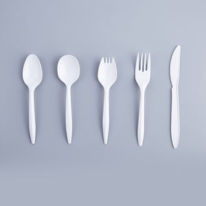 طقم أدوات مائدة بلاستيكية للاستخدام مرة واحدة من FULING، مخصص حسب الطلب، أبيض اللون، مصنوع من البولي بروبيلين، وزن متوسط 2.5 جرام، يشمل سكين وشوكة وملعقة - Product Image 3