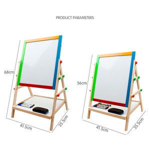 COMMIKI çift taraflı ve kara tahta oyuncaklar çocuklar ahşap şövale kurulu çizim standı Tablet - Product Image 2