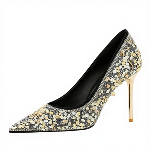 Zapatos de Tacón de Aguja Estilo Europeo Americano 3739-37 para Mujer, Zapatos de Punta Descubierta con Malla, Tacón Alto y Plataforma - Product Image 4