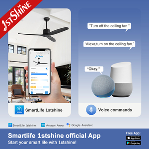 1stshine Ventilador de techo 3 aspas de madera Control remoto inteligente DC Motor Ventilador de techo sin luz - Product Image 6