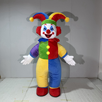 Costume de mascotte de clown de cirque gonflable en peluche, costume de personnage de dessin animé coloré, pour défilé, carnaval, spectacle de cirque