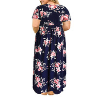 Robe longue grande taille à manches courtes pour femmes avec poches lâche 2025 robes longues d'été décontractées