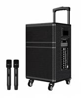 Speaker Trolley Kayu 15" Daya Besar 12V/20A Isi Ulang Dilengkapi Mic Speaker Karaoke Nirkabel Dengan BT/USB/TF/TWS/DSP/MIC/LIVE
