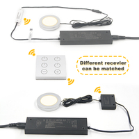 Bande lumineuse LED 4 canaux sous l'armoire Puck Light Wireless Remote Control Dimmer Light Sensor Switch