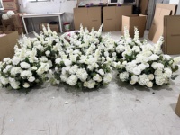 Weiß-Grünes Handgefertigtes Hochzeits-Blumenarrangement Künstlicher Calla-Lilien-Strauß Rose Hortensie 60cm Blumenball Tischdekoration