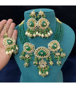 Conjunto de Joyería Nupcial Tradicional Kundan para Mujer, Collar de Perlas de Varias Hebras con Pendientes a Juego, para Bodas Indias y Fiestas - Product Image 1