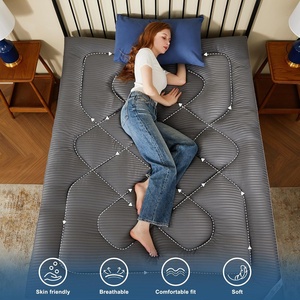 <strong>King</strong> Queen <strong>Size</strong> <strong>Thick</strong> Top Pad Back Pain Relief Polyester <strong>Mattress</strong> <strong>Topper</strong> with 6-18 Inches Deep Pockets - Product Image 2