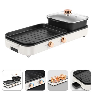 Parrilla Eléctrica 2 en 1 de 1980W y 3L con Control de Temperatura Separado, Parrilla Coreana para Barbacoa - Product Image 6