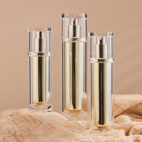 Contenants cosmétiques de luxe personnalisés sans air en acrylique doré de 100 ml, 50 ml, 30 ml pour lotions, ensemble de flacons sans BPA pour perruques