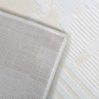 Tapis Abstrait Beige Clair Moderne en Polypropylène Antidérapant Doux et Moelleux Grande Taille pour Salons Chambres à Coucher et Maison - Vente Flash