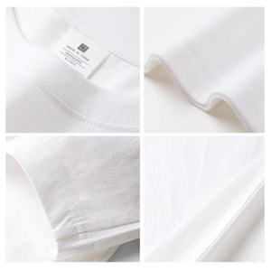 TKAN44D hommes goutte épaule style T-shirt personnalisé surdimensionné blanc Logo broderie plaine décontracté baggy hommes T-shirt - Product Image 2