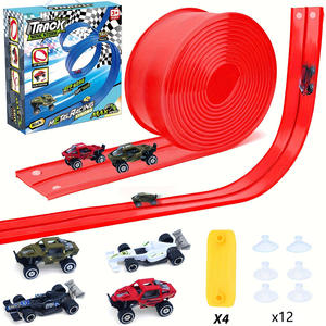 Circuit de Voitures Éducatif en Plastique pour Enfants, Piste Flexible de 4-5 Mètres, Voitures Anti-Gravité, Cadeau d'Anniversaire pour Garçons - Product Image 1