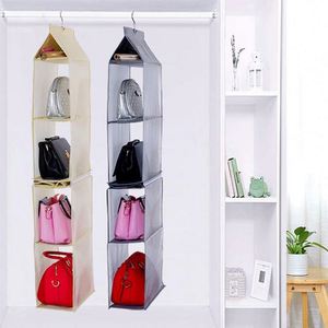 Organisateur de sacs de placard multi-niveaux en non-tissé, pliable, à suspendre, avec crochet – Meilleure vente - Product Image 1