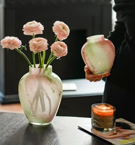 Ensemble <span class=keywords><strong>de</strong></span> vases <span class=keywords><strong>en</strong></span> <span class=keywords><strong>verre</strong></span> vert et rose <span class=keywords><strong>de</strong></span> style nordique RYLAVA, soufflés à la main, pour arrangement floral artistique, pot pour la maison, centre <span class=keywords><strong>de</strong></span> table <span class=keywords><strong>de</strong></span> mariage, décoration - Product Image 1