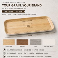 Assiette de service durable en mélamine à grain naturel de 10 pouces, personnalisable pour usine OEM/ODM, idéale pour fêtes, hôtels et buffets