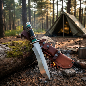 Cuchillo Bowie de Caza Jexa Jexa-HC-080 Hecho a Mano con Acero D2, Borde Parcialmente Dentado, Ligero, Duradero, Garantía de 3 Años, Decorativo - Product Image 3