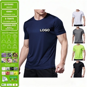 Camiseta Deportiva Transpirable de Poliéster 100% con Logotipo Personalizado para Hombre, de Secado Rápido, Manga Corta, para Gimnasio, Aire Libre, Maratón, Running - Product Image 1