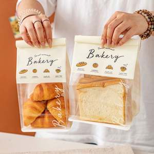 Bolsa Ecológica de Papel Plástico de Grado Alimenticio para Panadería, con Fondo Plano y Ventana, con Cierre Metálico, para Almacenamiento de Alimentos - Product Image 5