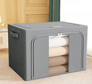 2024 Thiết Kế Mới Phong Cách Châu Âu Có Thể Gập Lại Quần Áo Lưu Trữ Hộp Thép Khung Thực Tế Gấp Quần Áo Tổ Chức Nhà Bếp Túi Sử Dụng - Product Image 1