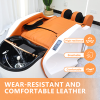 Fauteuil de lavage de cheveux électrique professionnel inclinable, chaise de shampoing multifonctionnelle avec thérapie à la vapeur, mobilier de salon de coiffure