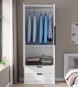 Diseño moderno de armario de madera blanca de gran espacio con cajones, armario de almacenamiento independiente para dormitorio - Product Image 2