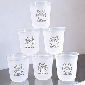 Vaso PET de 350 ml, 360 ml, 500 ml, 16 oz con Logotipo Personalizado Impreso, Vasos de Plástico con Inserto, Vasos para Perros y Gatos, Impresión de Fotos, Vasos para Bodas - Product Image 1