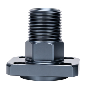 Aluminum alloy anodized male threaded straight-through joint Flange joint with external thread for automation equipment factory - Product Image 1