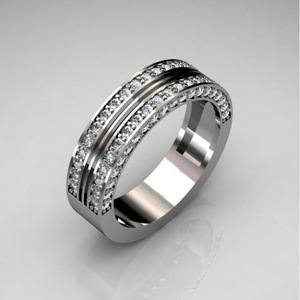 Anillo Minimalista con Micropavé, Elegante Anillo de Compromiso y Boda, Joyería Unisex - Product Image 6