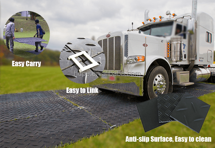 Composite Pe Plastic Bog Heavy Duty Ground Protection Mats 3×8Okay
