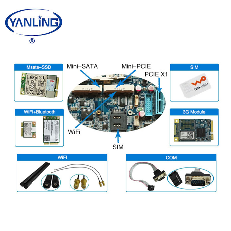 Moins cher industriel intel J1900 CPU itx mini pc dc 12 V intégrée carte mère intégrée
