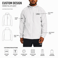 Veste de randonnée imperméable pour homme, coupe-vent, zippée, en polyester recyclé à 100 %, personnalisable OEM, pour activités sportives, entraînement et plein air.