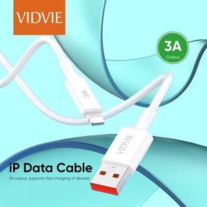 สายชาร์จเร็ว <span class=keywords><strong>VIDVIE</strong></span> คุณภาพสูง 3A สีขาวดำ 1 เมตร สายดาต้าโทรศัพท์มือถือ USB to Lightning - Product Image 2