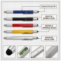 Bolígrafo de Plástico de 6 Pulgadas con Logotipo, Multifuncional 6 en 1, Herramienta con Pantalla Táctil, Nivel de Burbuja, Destornillador de 1.0mm, Diseño Animal